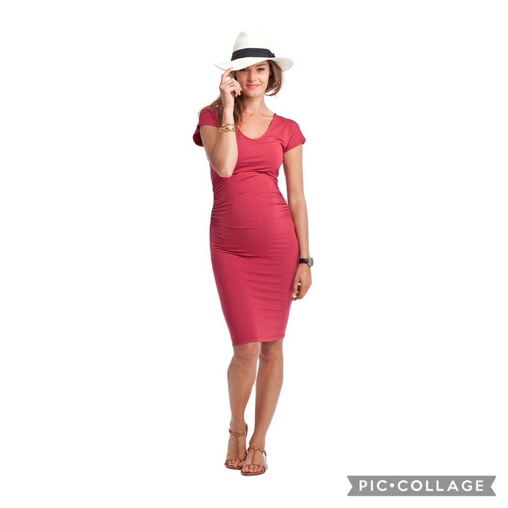 New! Isabella Oliver Balfour Maternity short sleeve midi dress 00 0 XXS XS